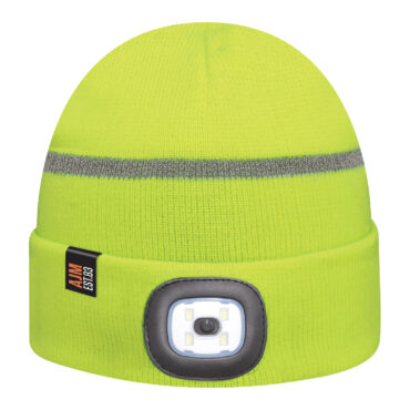 Tuque a rebord avec lample DEL (Reflechissante, Securite)