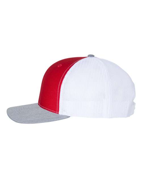 Red/ White/ Heather Grey